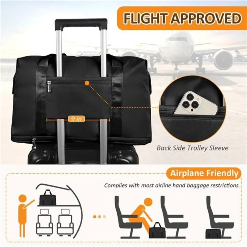 Expandable Travel Duffle Bags Weekender Overnight Bags for Women Men